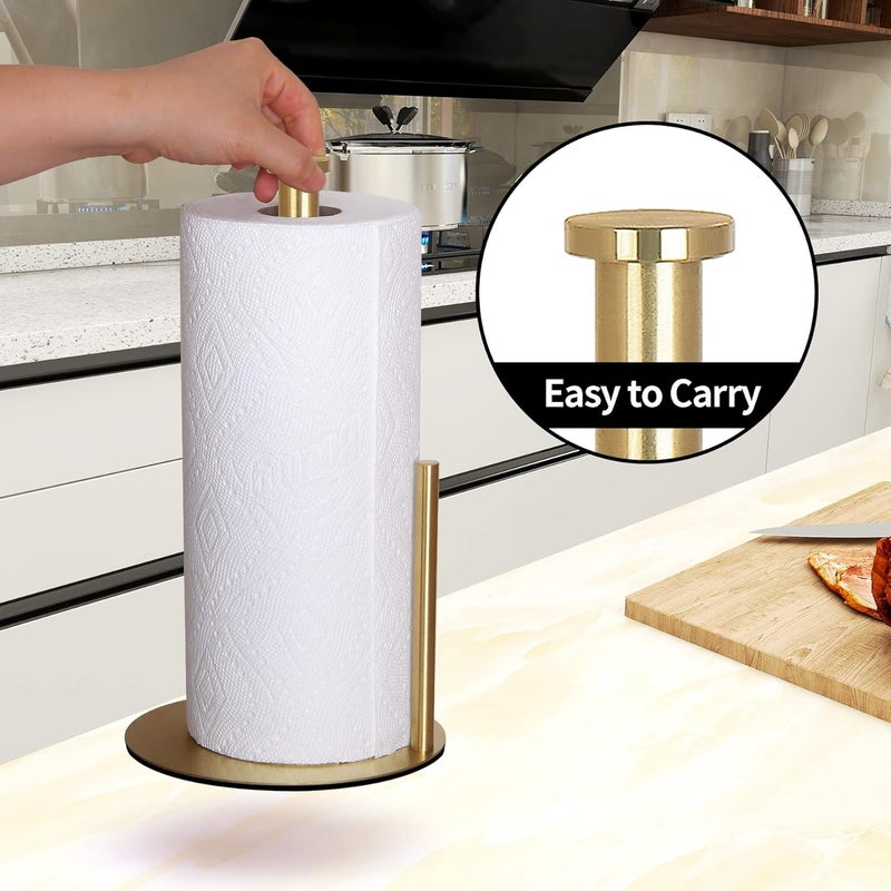 OBODING Gold Countertop Paper Towel Holder, Stainless Steel, Modern Kitchen and Bathroom Organization - Image 4